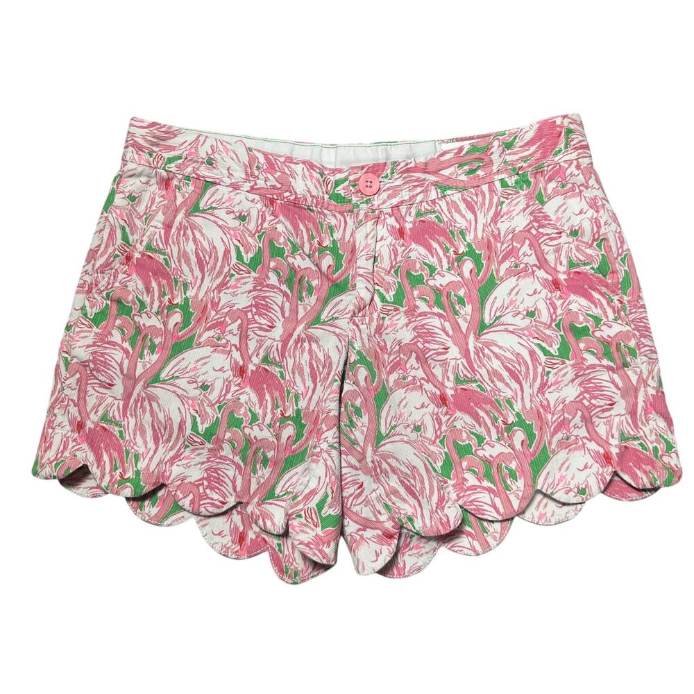 Lilly Pulitzer The Buttercup Short Pink Green Flamingo Print